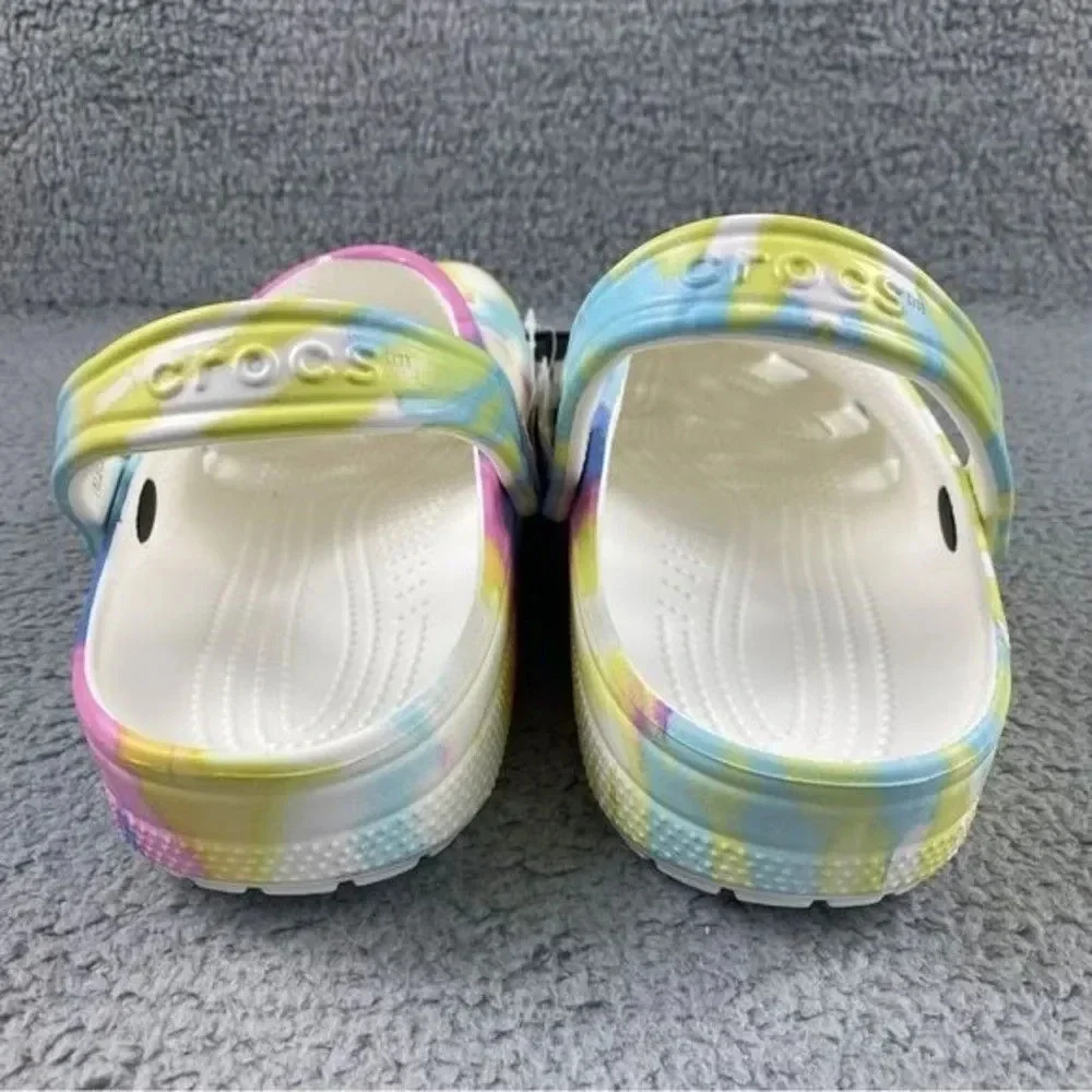 Crocs classic tie-dyed Clogs Graphic Unisex Womens 11 Mens 9‎ White Multi NEW